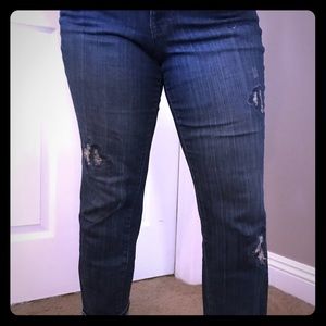 Distressed boyfriend jeans